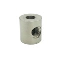 Taco cilindro acero mate tres salidas 24mm alto x 22mm