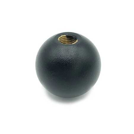 Bola esfera de metal negra 30mm diámetro paso 10/100