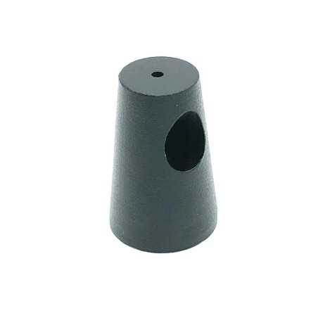 Accesorio forma cónica negro para sujetar cable acero