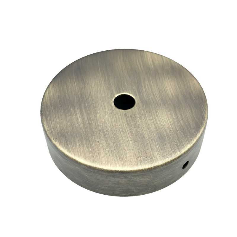 Soporte metal oro viejo de 100mm diámetro y una salida