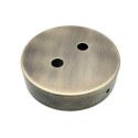 Soporte metal oro viejo de 90mm diámetro y dos salidas