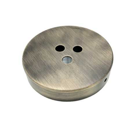 Soporte metal oro viejo 100mm diámetro y tres salidas