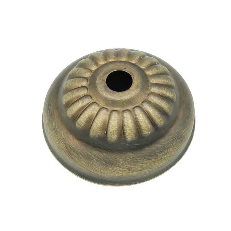 Florón metal oro viejo de 65mm con moldura y una salida