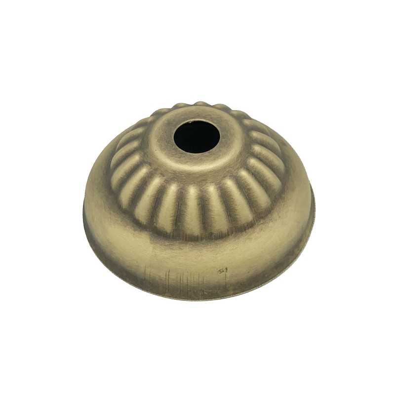 Florón metal oro viejo de 58mm con moldura y una salida