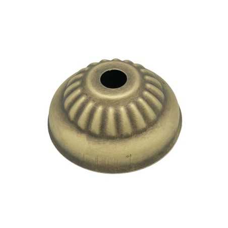 Florón metal oro viejo de 58mm con moldura y una salida