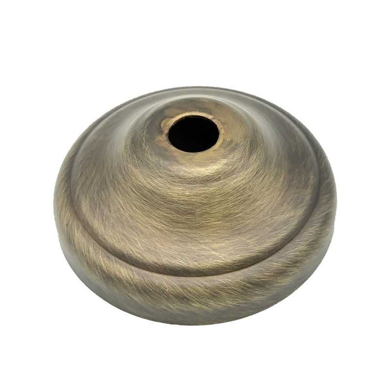 Florón metal oro viejo de 66mm con banda y una salida