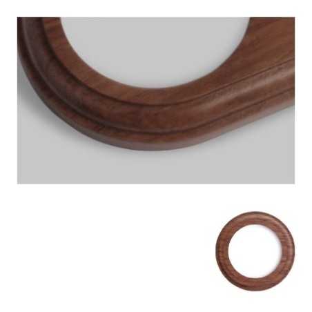 Marco simple mecanismos empotrar madera oscura redondo