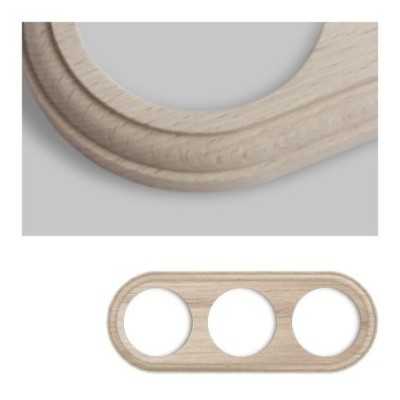 Marco triple mecanismos empotrar madera natural redondo