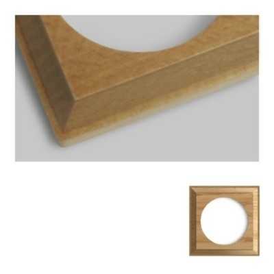 Marco simple mecanismos empotrar madera clara cuadrado