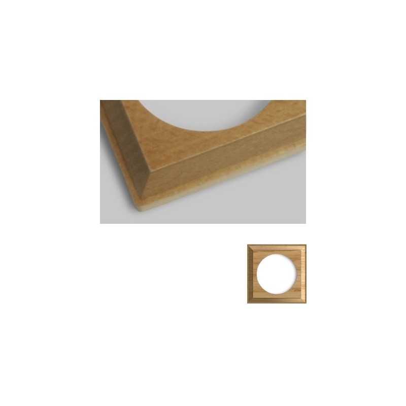Marco simple mecanismos empotrar madera clara cuadrado