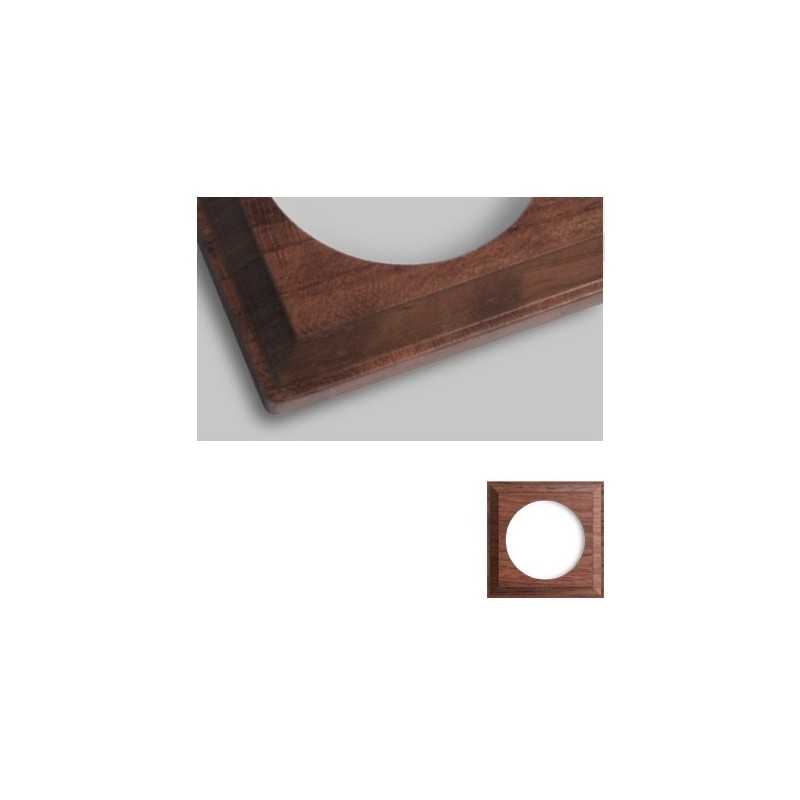 Marco simple mecanismos empotrar madera oscura cuadrado
