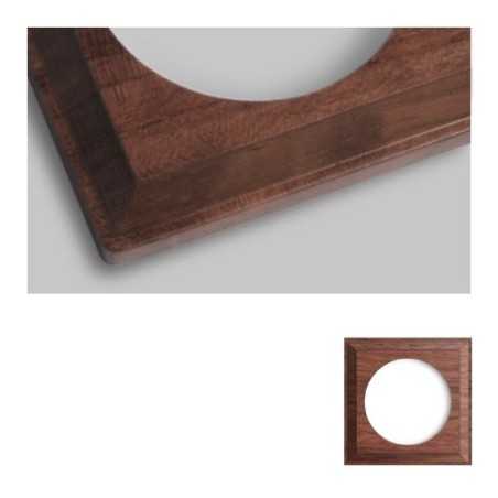 Marco simple mecanismos empotrar madera oscura cuadrado