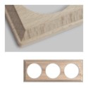 Marco triple mecanismos empotrar madera natural cuadrado