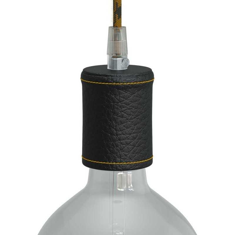 E27 Lampenfassung mit glattem, geradem Lederkoerper
