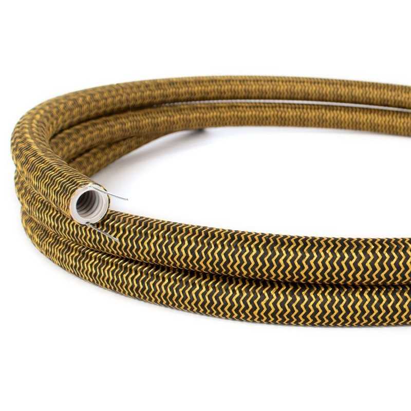 Tubo semiflexible color seda oro para instalaciones de luz