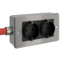 Base de enchufe doble instalaciones con tubo flexible