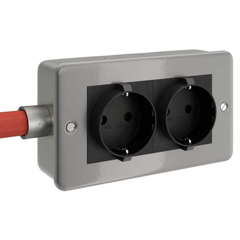 Base de enchufe doble instalaciones con tubo flexible