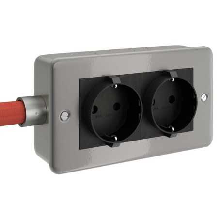 Base de enchufe doble instalaciones con tubo flexible