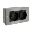 Base de enchufe doble instalaciones con tubo flexible