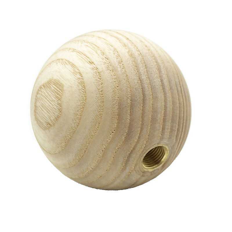 Bola de madera de 60mm con orificio rosca 10/100
