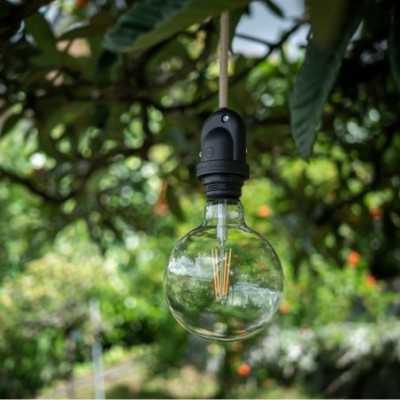 E27 Lampenfassung fuer Aussenbereich IP65 mit Scheibe fuer Lampenschirm