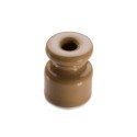 Aislador de porcelana ocre grande para cable trenzado