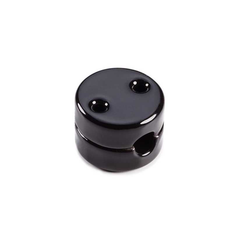 Pasacables de porcelana negro para instalación decorativa