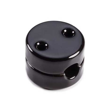 Pasacables de porcelana negro para instalación decorativa