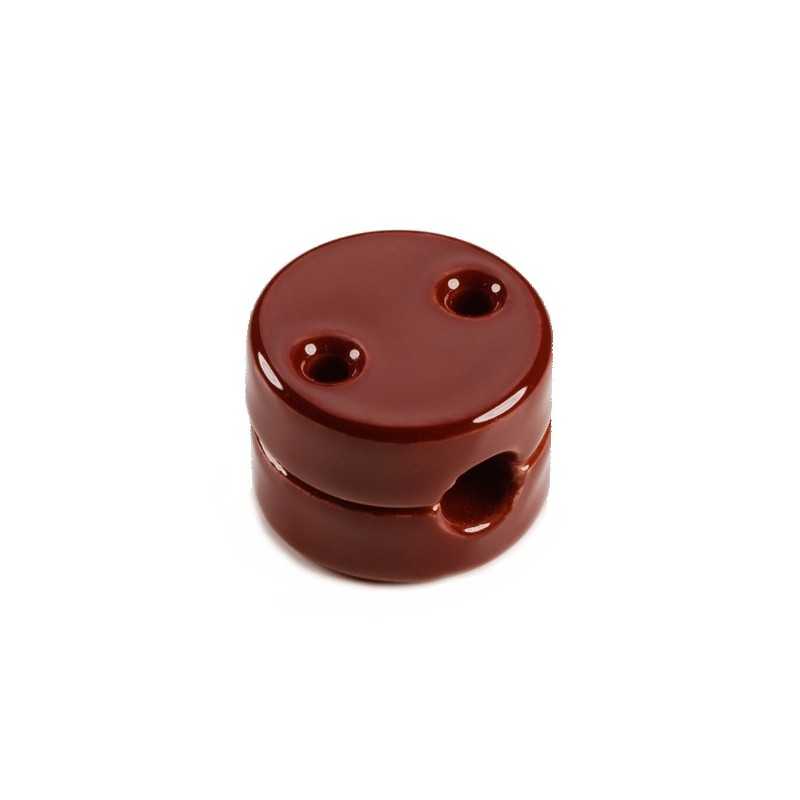 Pasacables de porcelana marrón para instalación decorativa