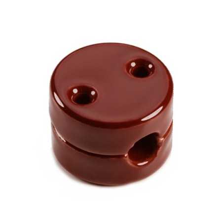 Pasacables de porcelana marrón para instalación decorativa