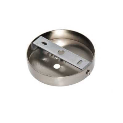 Soporte metal acero mate 100mm diámetro y tres salidas