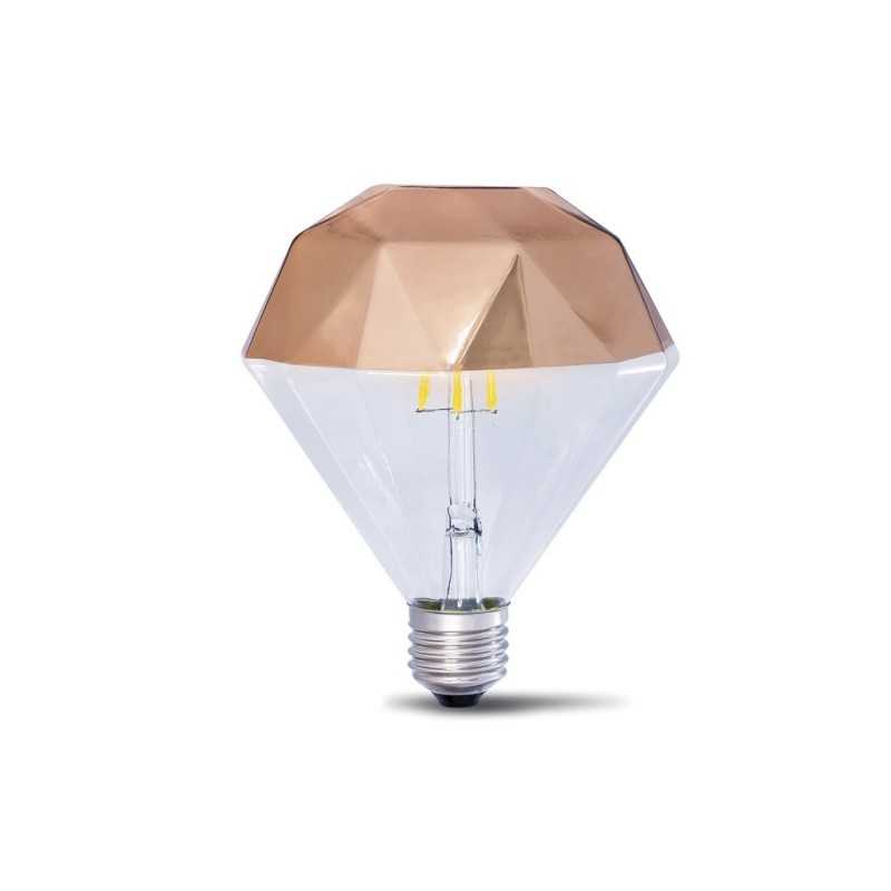 Bombilla LED prisma con cúpula color cobre 10W 2700K
