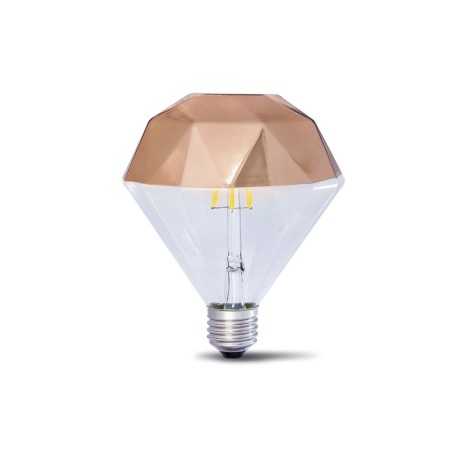 Bombilla LED prisma con cúpula color cobre 10W 2700K