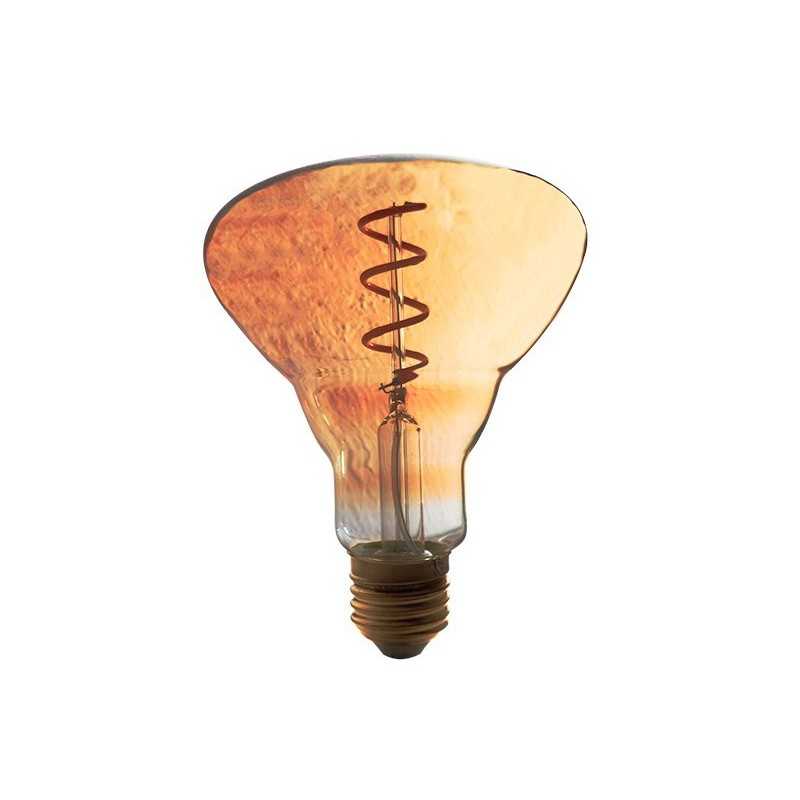 Bombilla decorativa achatada 4W E27 cristal ámbar 135mm