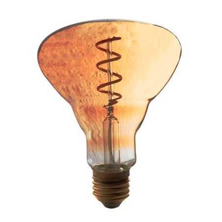 Bombilla decorativa achatada 4W E27 cristal ámbar 135mm
