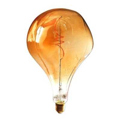 Bombilla decorativa deformada 4W E27 cristal ámbar 285mm