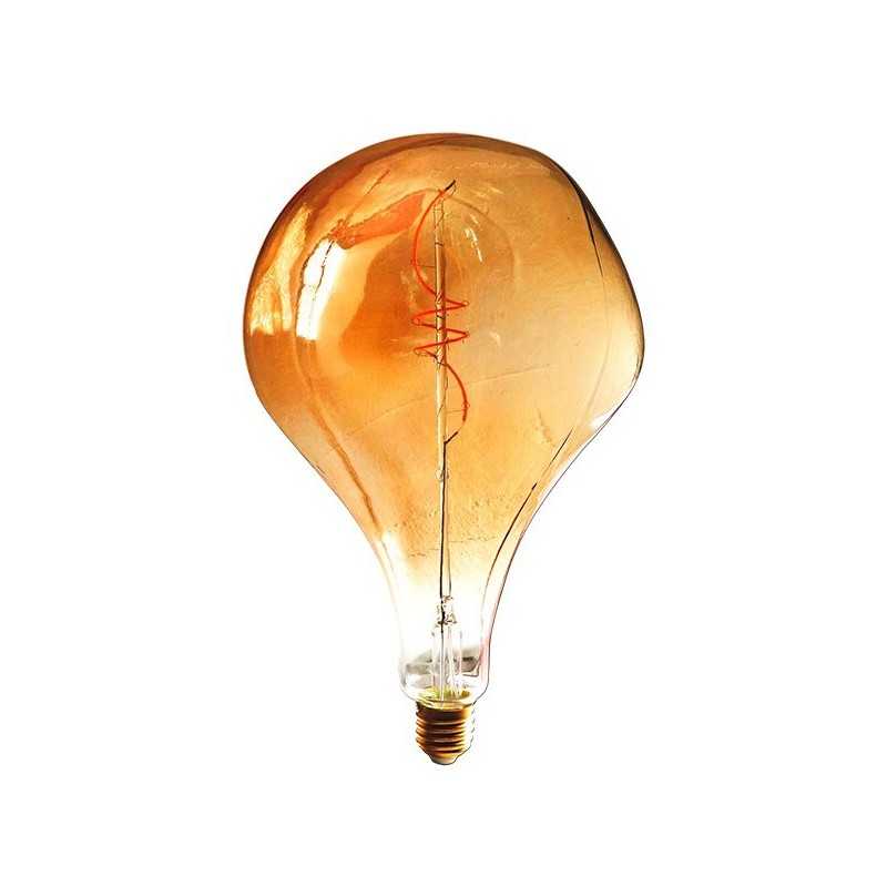 Bombilla decorativa deformada 4W E27 cristal ámbar 285mm