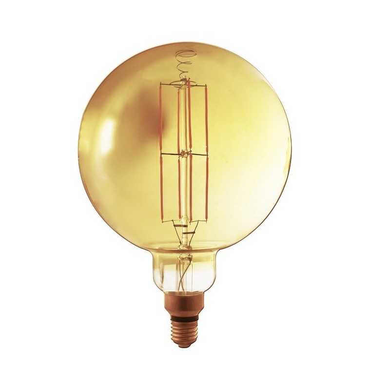 Bombilla decorativa gigante 8W E27 cristal ámbar 200mm