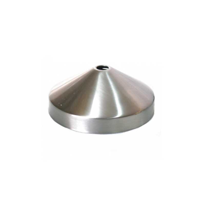 Soporte metal acero mate de 90mm cónico y una salida