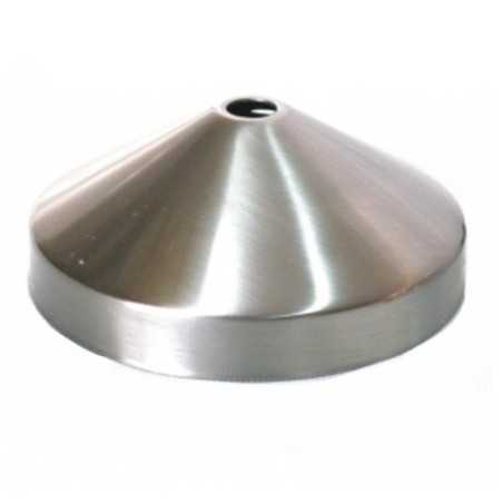 Soporte metal acero mate de 90mm cónico y una salida