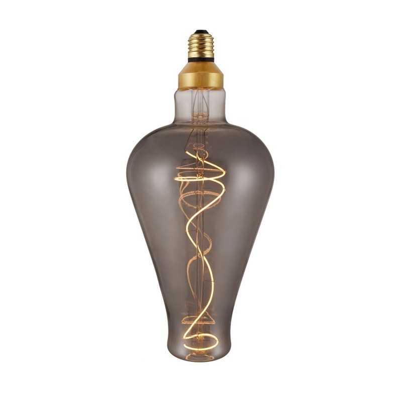 Bombilla LED fumé filamento espiral  5W E27 regulable 2000K