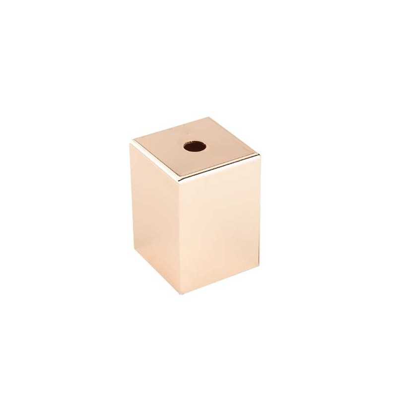 Funda decorativa metálica cuadrada E27 color cobre