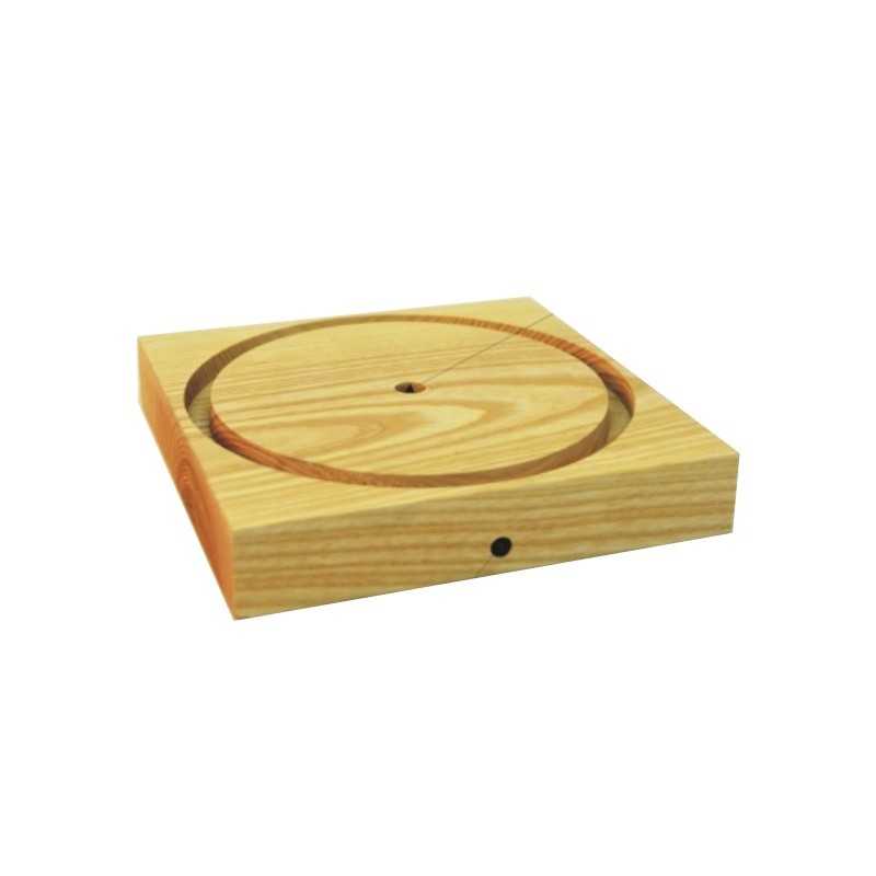 Quadratische Holzbasis natur fuer Lampen