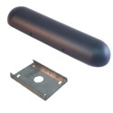 Soporte de metal ovalado negro 250mm largo x 65mm ancho