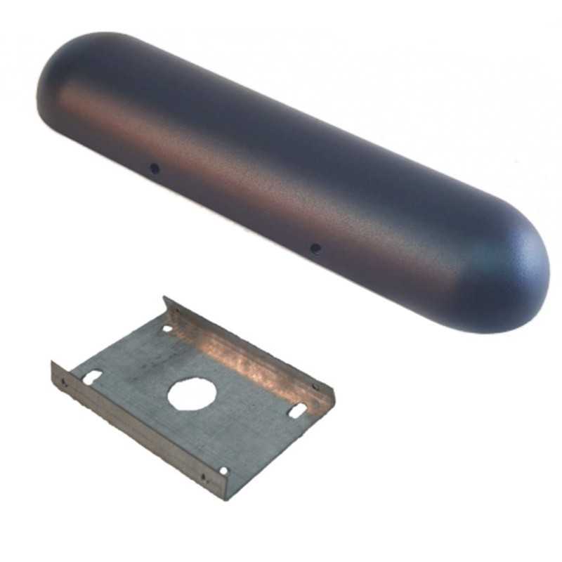 Soporte de metal ovalado negro 250mm largo x 65mm ancho