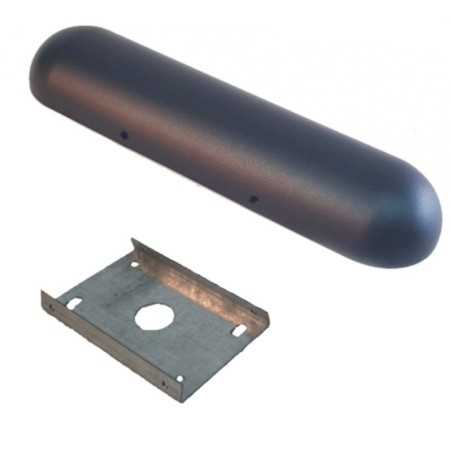 Soporte de metal ovalado negro 250mm largo x 65mm ancho