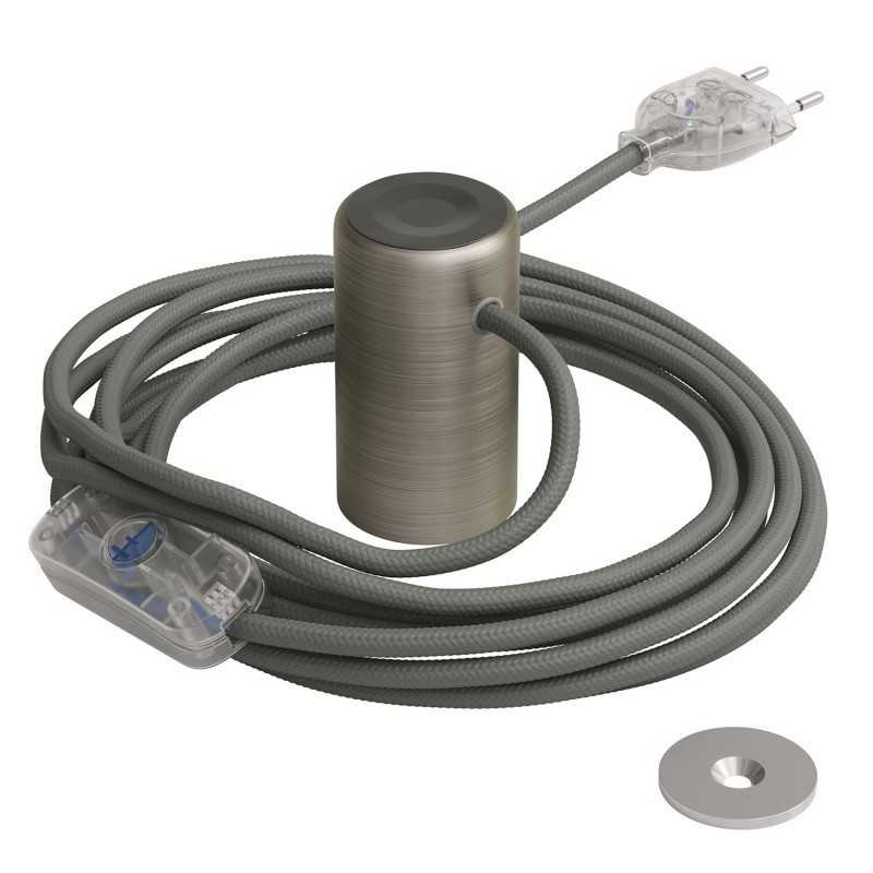 Satinierte magnetische Lampenfassung mit Schalter und Stecker