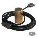 Messingfarbene magnetische Lampenfassung mit Schalter und Stecker