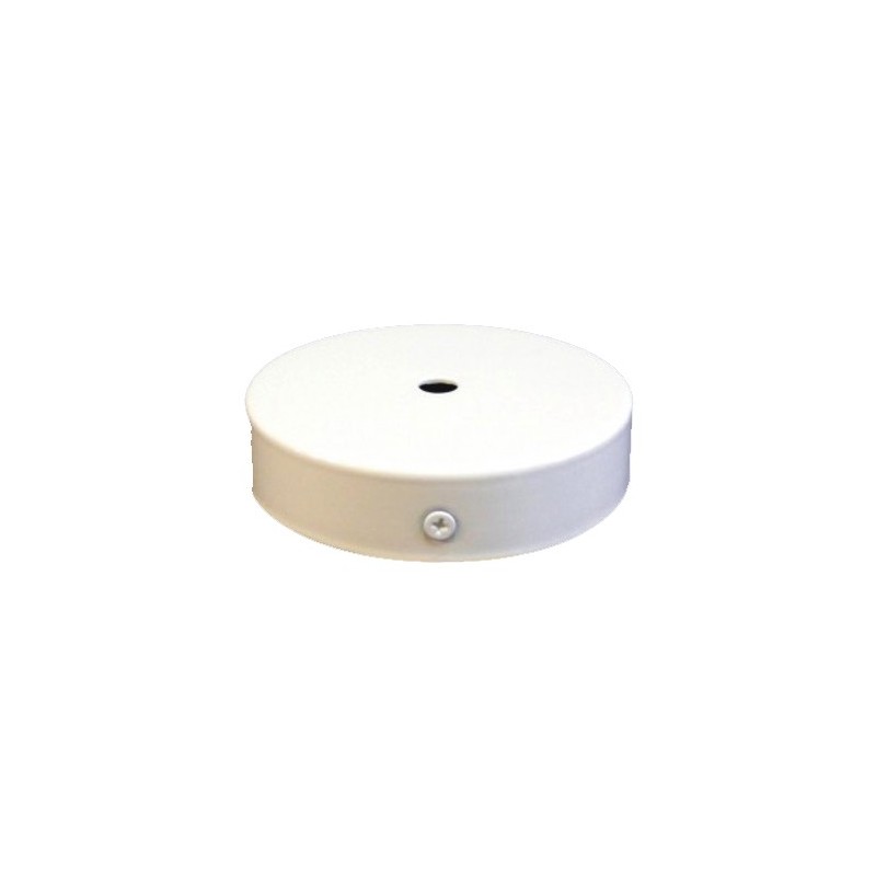 Soporte de metal color blanco 160mm diámetro y una salida