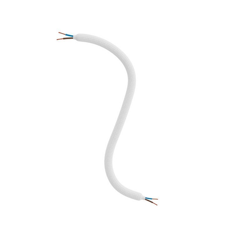 Weisser textilummantelter Gelenkschlauch 10mm mit Kabel